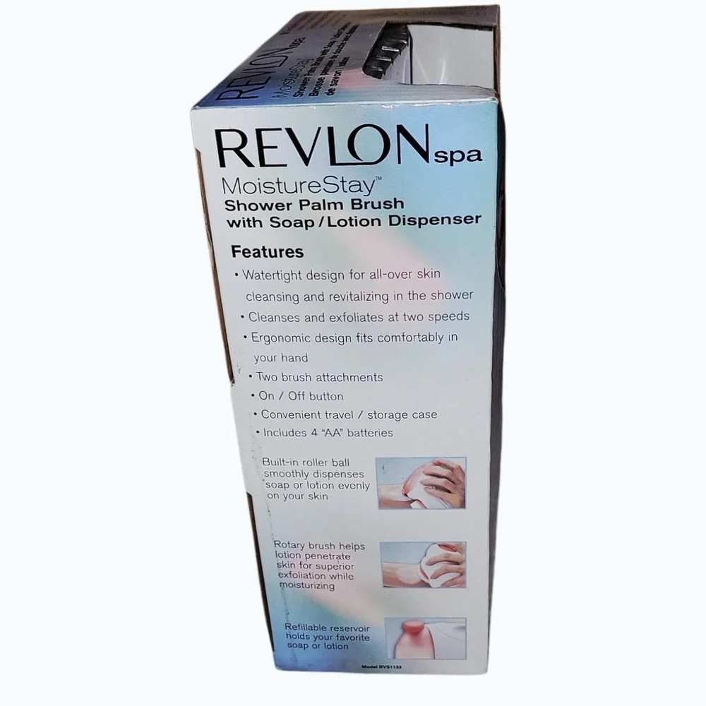 Vintage Revlon Spa MoistureStay Shower Palm Brush Soap Lotion Dispenser